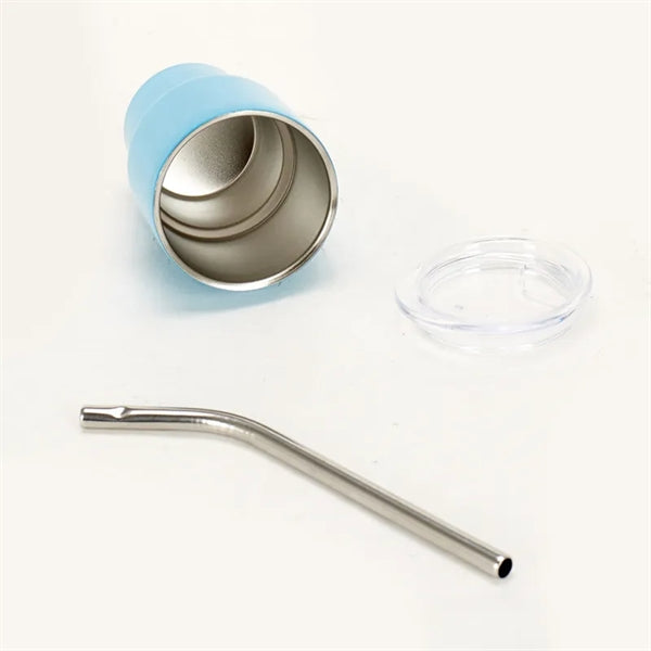 2 oz Shot Glass Mini Travel Tumbler with Straw