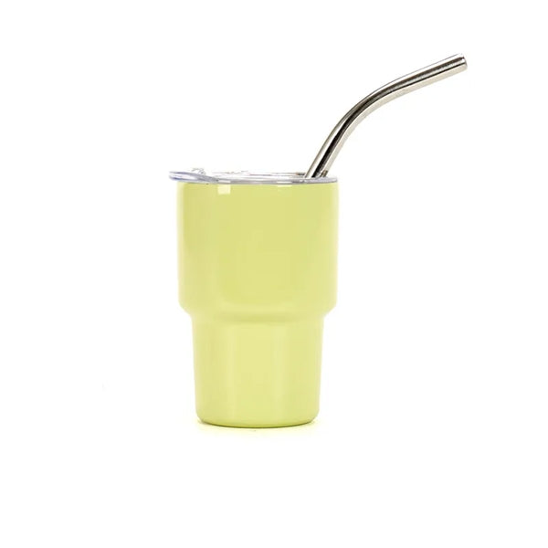 2 oz Shot Glass Mini Travel Tumbler with Straw
