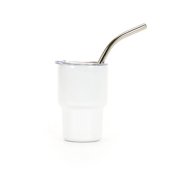 2 oz Shot Glass Mini Travel Tumbler with Straw