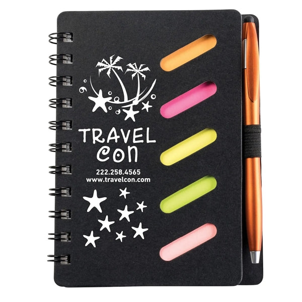 Scribbly 4.8 x 6.1 Cardboard Spiral Journal with Pen - Unlin