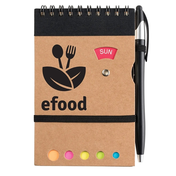 Jot & Go 3.75 x 5.75 Cardboard Spiral Journal with Pen