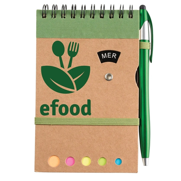 Jot & Go 3.75 x 5.75 Cardboard Spiral Journal with Pen