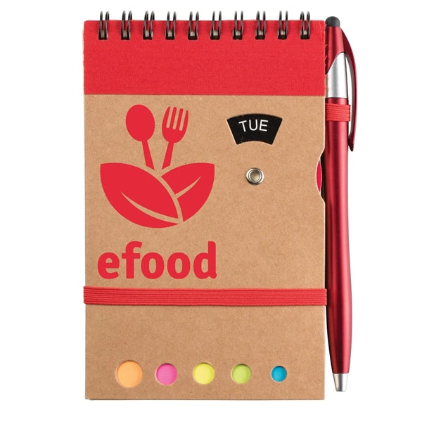 Jot & Go 3.75 x 5.75 Cardboard Spiral Journal with Pen