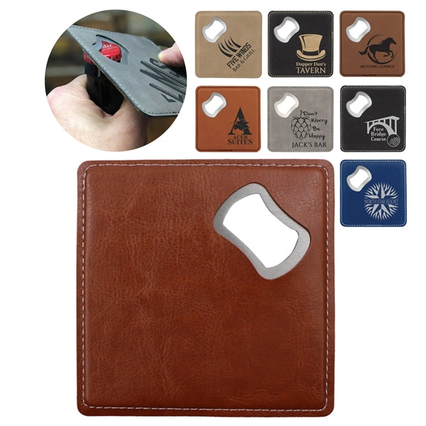 Square Bottle Opener Coaster
