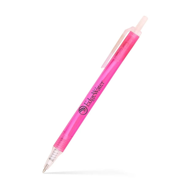 Amber Frosted Translucent Stick Click Pen