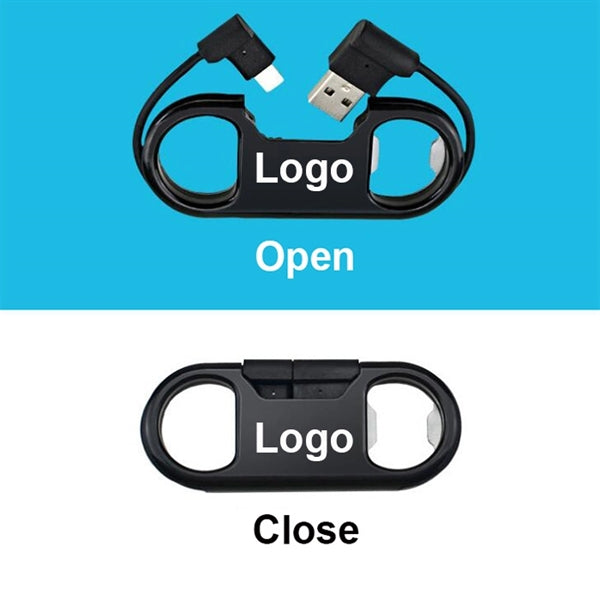 Bottle Opener Charging Cable Keychain