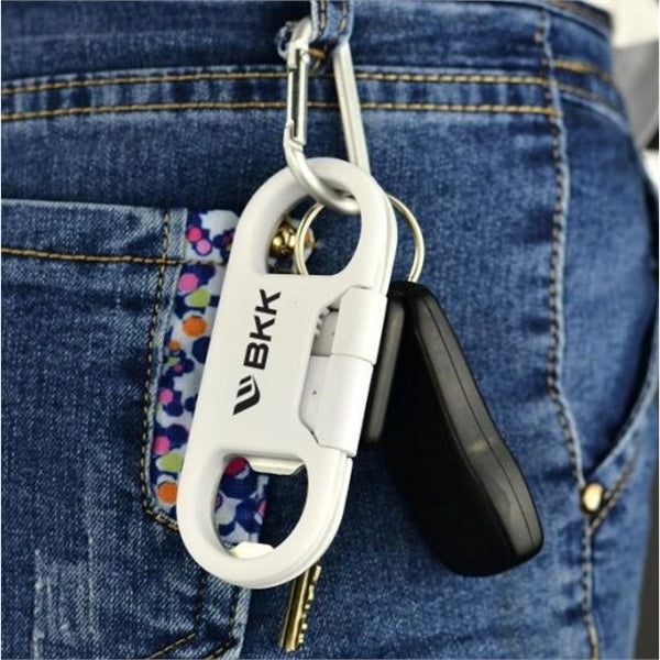 Bottle Opener Charging Cable Keychain