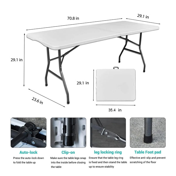 6 Foot Folding Table