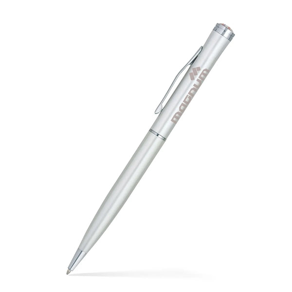 Aluminum Ballpoint Twist Metal Pen w/ Epoxy Dome Accent