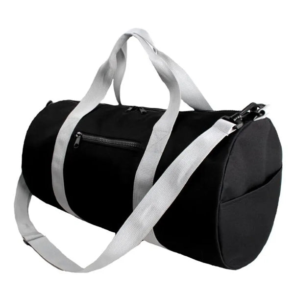 Round Duffel Bag with White Handles