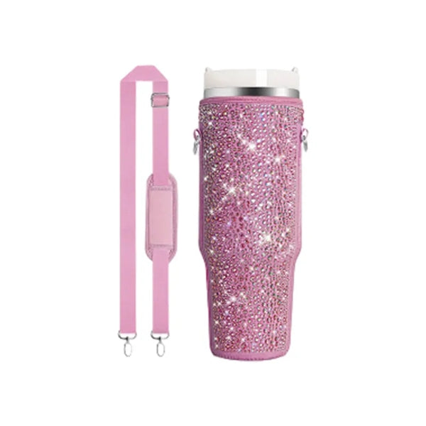 40 Oz Rhinestone Water Bottle Bag