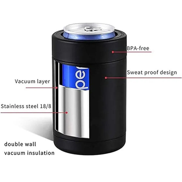 12 Oz Double Wall Stainless Steel Insulated Can Cooler