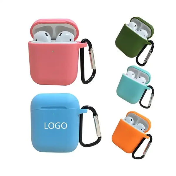 Silicone Earpuds Case Cover with Keychain