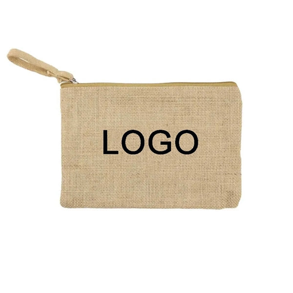 Natural Jute Zipper Pouch