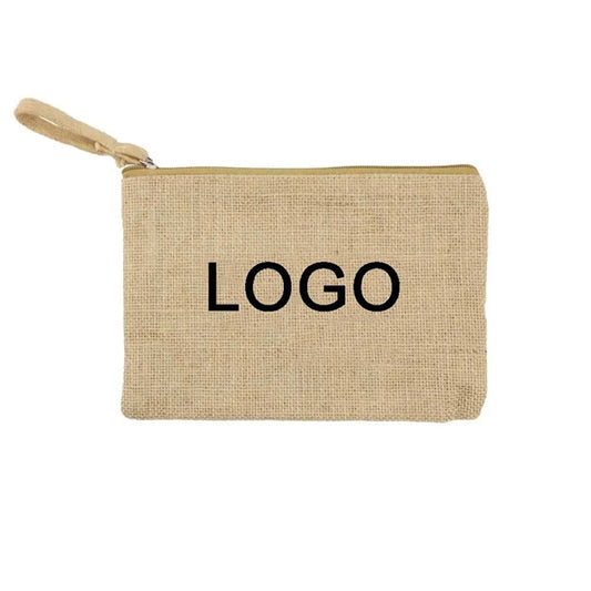 Natural Jute Zipper Pouch