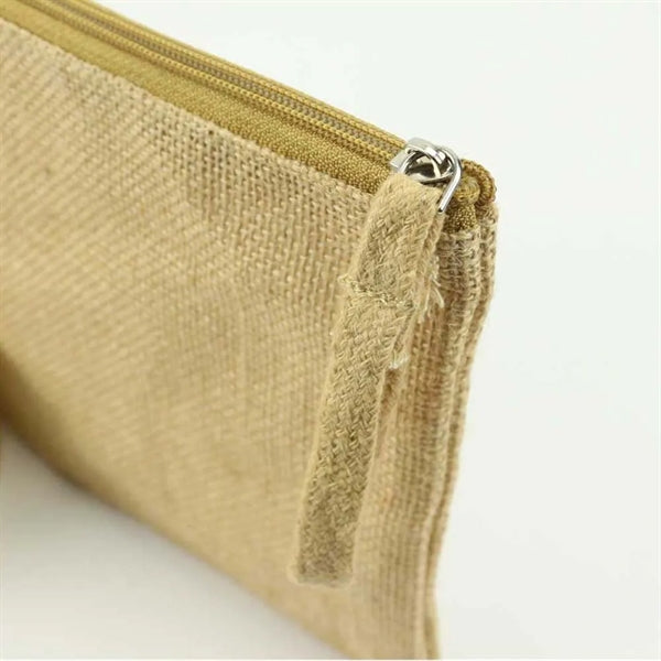 Natural Jute Zipper Pouch