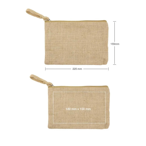 Natural Jute Zipper Pouch
