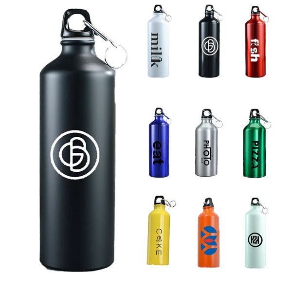 25oz Aluminum Sports Water Bottle with Twist Cap and Hook