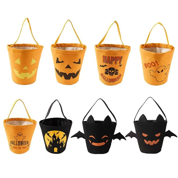Halloween Candy Canvas Bucket