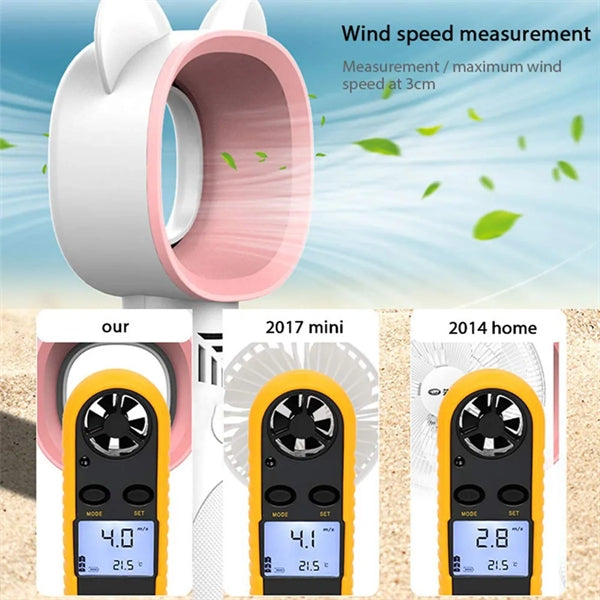 Cute Cat Rechargeable Leafless Fan