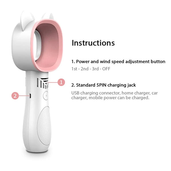 Cute Cat Rechargeable Leafless Fan