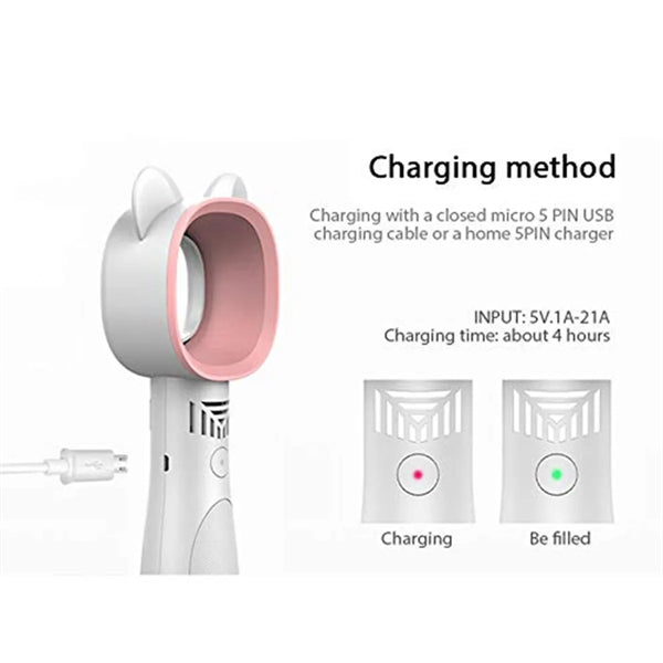 Cute Cat Rechargeable Leafless Fan