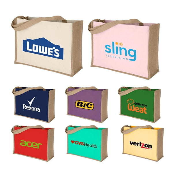Companion Stylish 10oz Cotton Panels Jute Bag