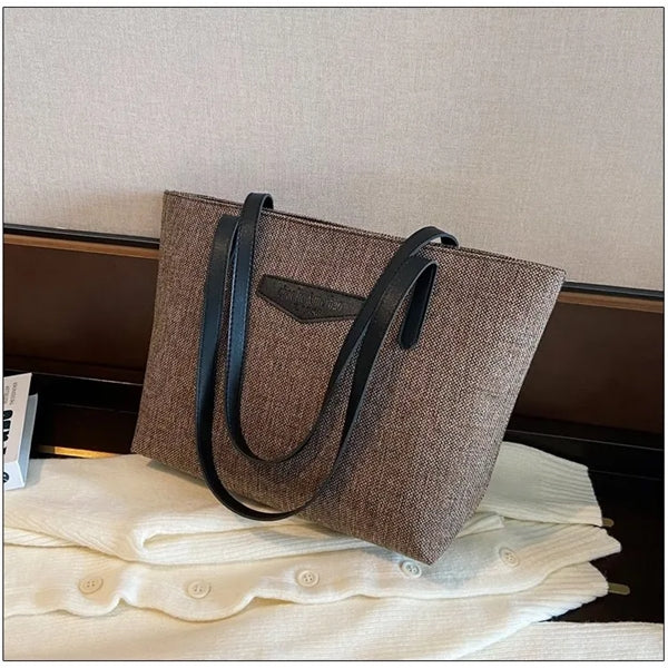 Casual all-in-one cotton and linen large capacity tote handb