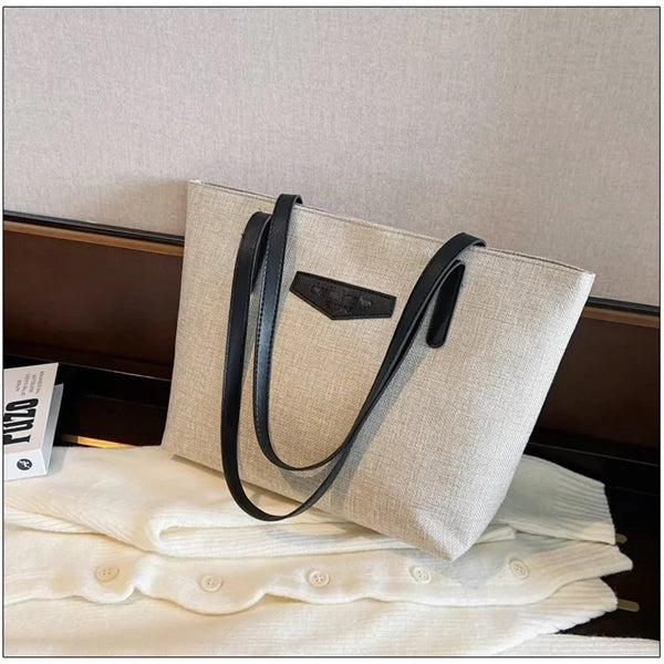 Casual all-in-one cotton and linen large capacity tote handb