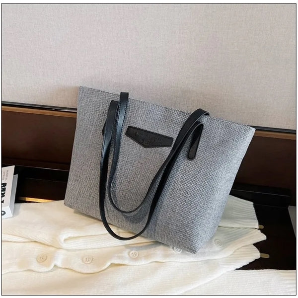 Casual all-in-one cotton and linen large capacity tote handb