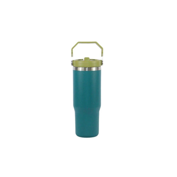 Straw Handle Stainless Steel Tumbler