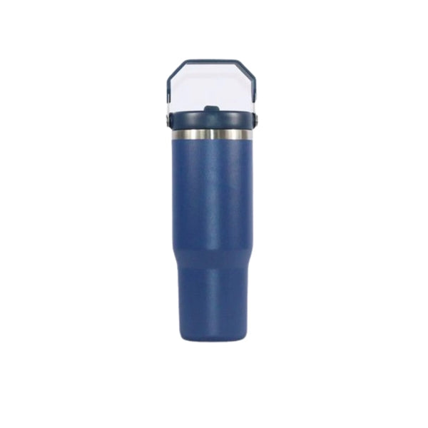 Straw Handle Stainless Steel Tumbler