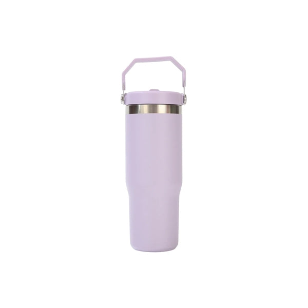 Straw Handle Stainless Steel Tumbler