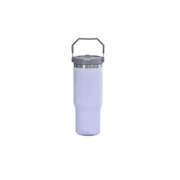 Straw Handle Stainless Steel Tumbler