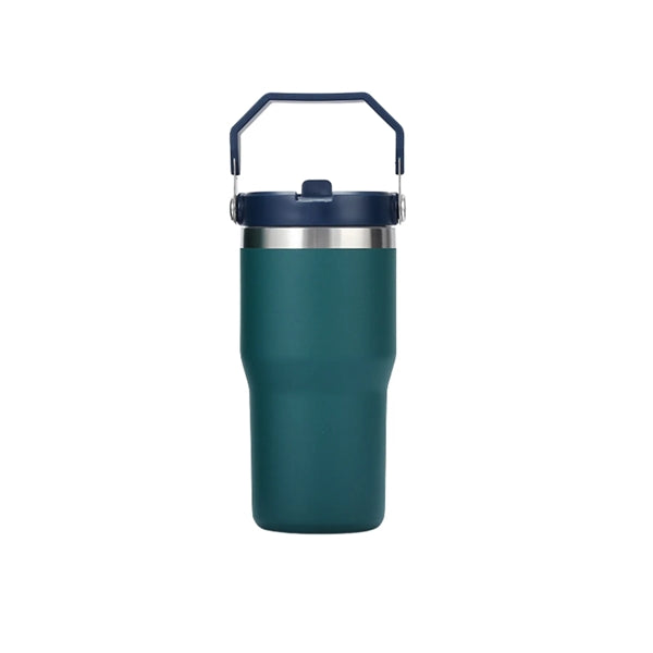 Straw Handle Stainless Steel Tumbler