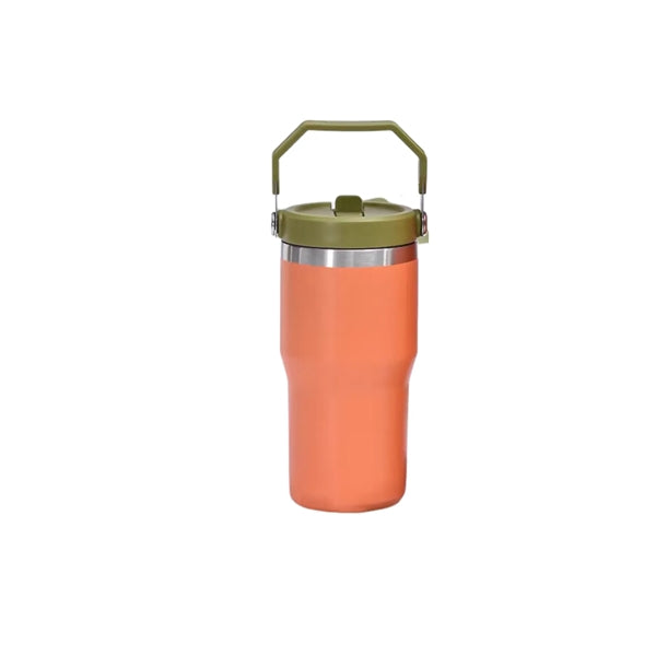 Straw Handle Stainless Steel Tumbler