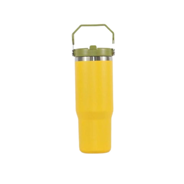 Straw Handle Stainless Steel Tumbler