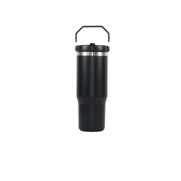 Straw Handle Stainless Steel Tumbler