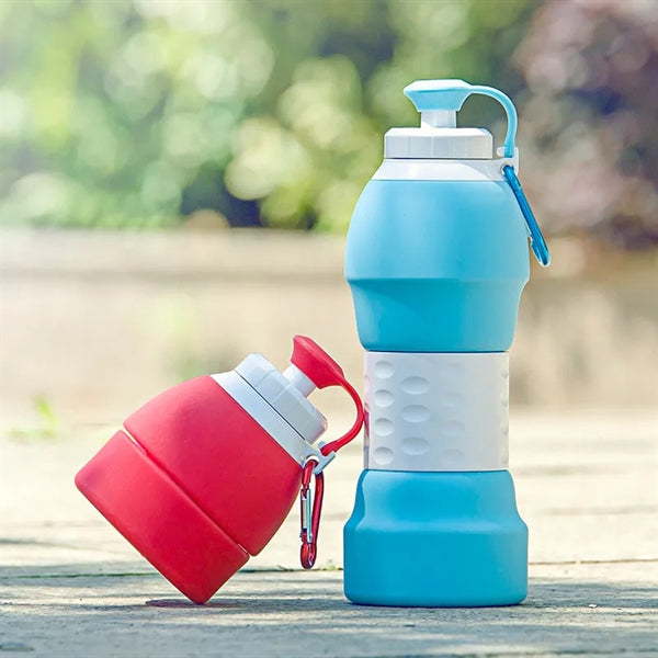 20oz Food Grade Silicone Folding Water Bottle
