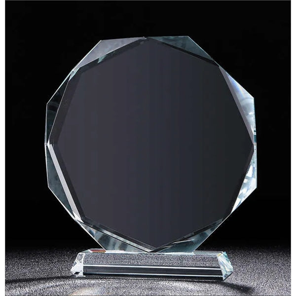 Octagonal crystal trophy