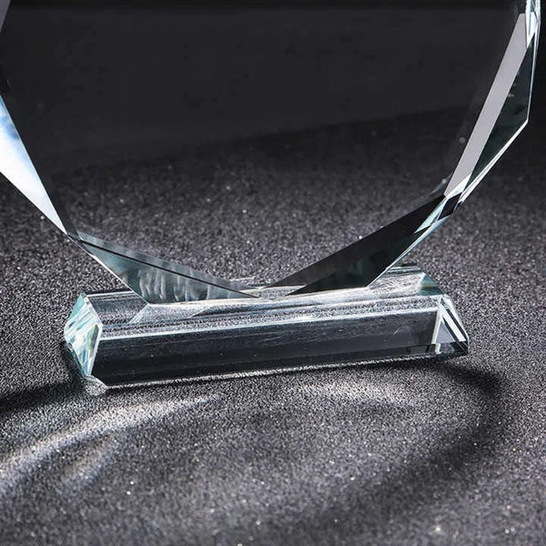 Octagonal crystal trophy