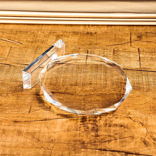 Octagonal crystal trophy