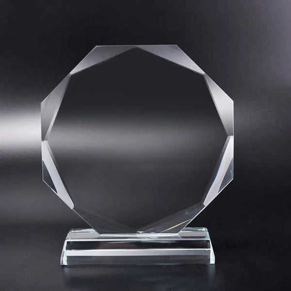 Octagonal crystal trophy