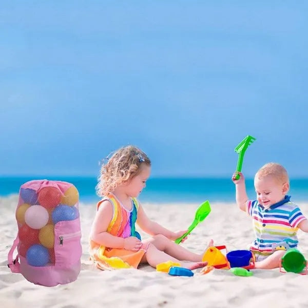 Large Drawstring Mesh Beach Bag