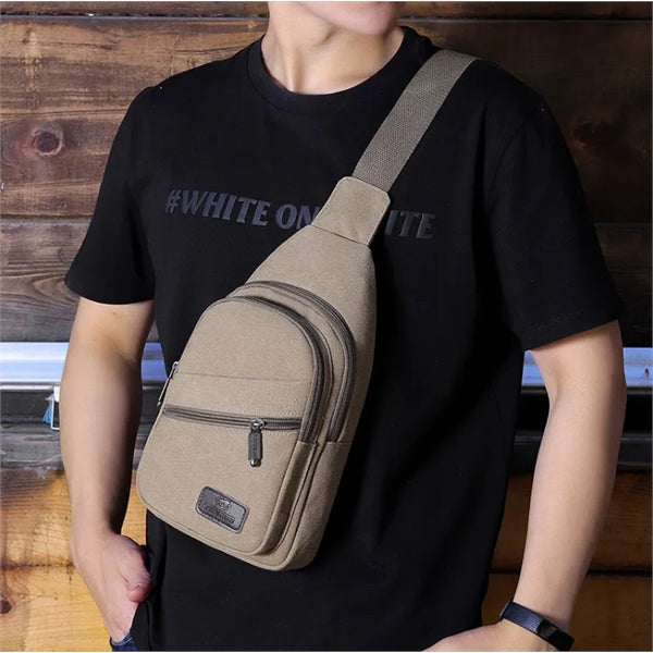 Canvas Chest Crossbody Student Travel Sports Shoulder Bag