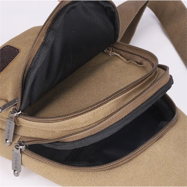 Canvas Chest Crossbody Student Travel Sports Shoulder Bag