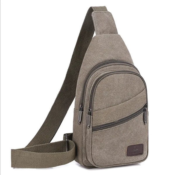 Canvas Chest Crossbody Student Travel Sports Shoulder Bag