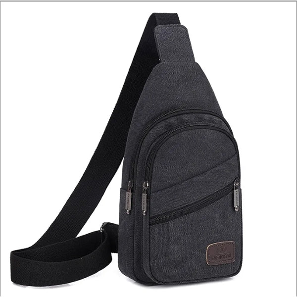 Canvas Chest Crossbody Student Travel Sports Shoulder Bag
