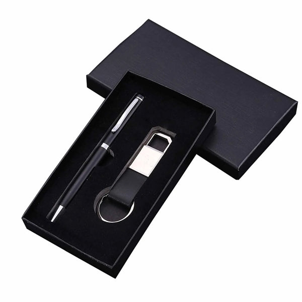 Leather Keychain Pen Gift Box Set Exquisite Business Suit