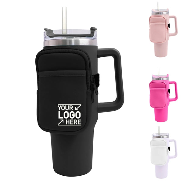 Dual Zipper Tumbler Running Water Bottle Bag for Phone